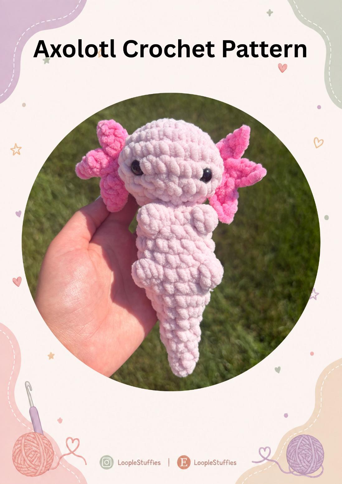 Cute axolotl crochet pattern